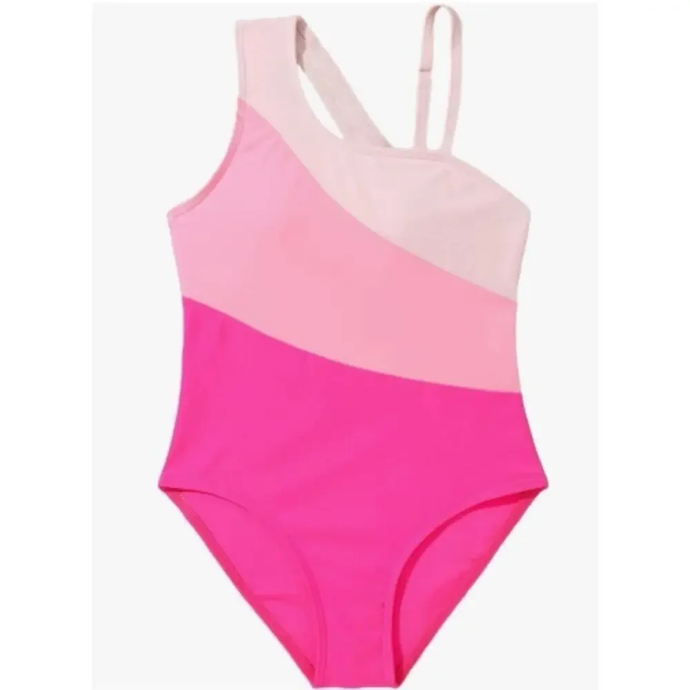 Milumia Women's Colorblock Asymmetrical Neck One Piece Swimsuit Size Large